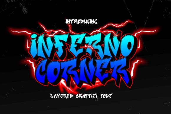 Inferno Corner: A Bold, Layered Display Font for Handmade Makers