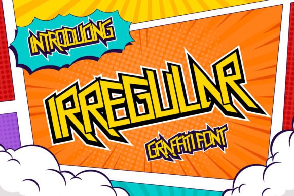 Irregular Font: Bold Graffiti Charm for Handmade Labels & Prints